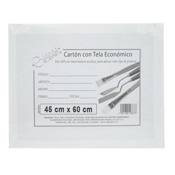 Cartón c/ Tela para pintar Económico Rodin Blanco No.12263