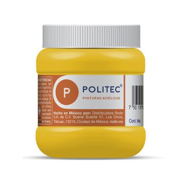 Pintura Acrílica Politec Amarillo Medio No.318 de 250 ml
