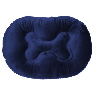 Cama para Mascota Ovalada Velour Chica Azul Marino