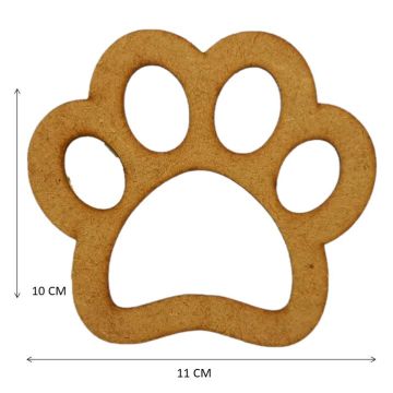 Figuras De Mdf Natural Huella Perro Ch