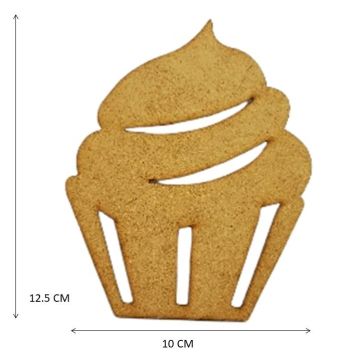 Figuras De Mdf Natural Cup Cake Ch