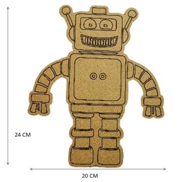 Figuras De Mdf Natural Robot Med