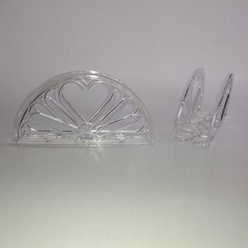 Servilletero de Plástico Corazón Redondo Transparente