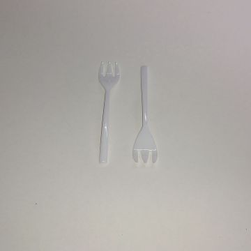 Tenedor de Plástico Mini Blanco