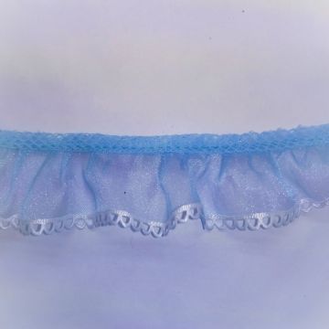 Organza Troquelada Margot Azul Cielo
