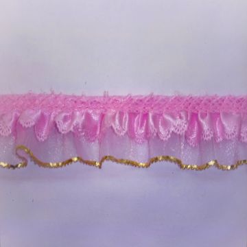 Organza Plisada Con Liston 2401 Or-100 Lx Rosa