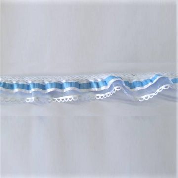 Organza Troquelada Con Popotillo 2376 Or-100 Azul Cielo