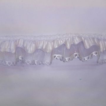 Organza Troquelada Con Popotillo 2376 Or-100 Blanco