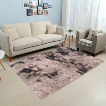 Tapete de Área Decorativo Faux Fur Fuffy Camel Solido Grande