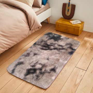 Tapete de Área Decorativo Faux Fur Fuffy Camel Solido Chico