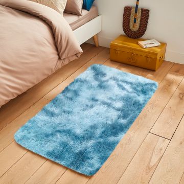 Tapete de Área Decorativo Faux Fur Fuffy Plumbago Solido Chico