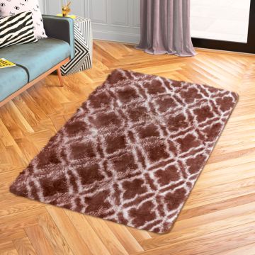 Tapete de Área Decorativo Faux Fur Fuffy Shedron Mediano