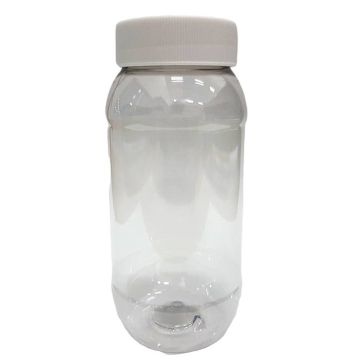 Tarro de Pet Transparente Con Tapa Blanca Redondo 1000 ml
