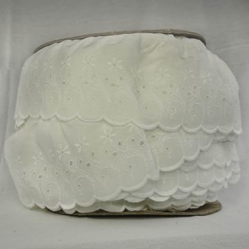 Tira Bordada Plisada Hueso Ancha #3