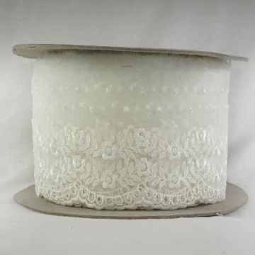 Tira de Organza Hueso con Hilo #3