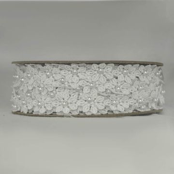 Tira Bordada Rígida Blanco Mediana #3