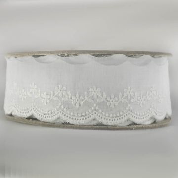 Tira Bordada Organdí Blanco Mod.18567