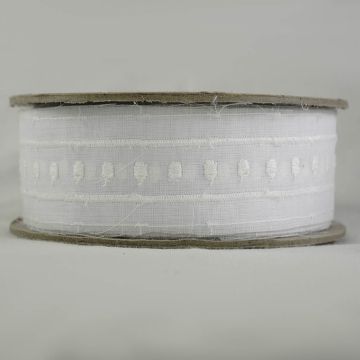 Tira Bordada Organdí Blanco Mod.18541