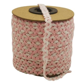 Pasamanería Ondas Rosa-Blanco Mod.G0324