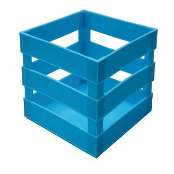 Huacal de Plástico Azul Turquesa 10X10