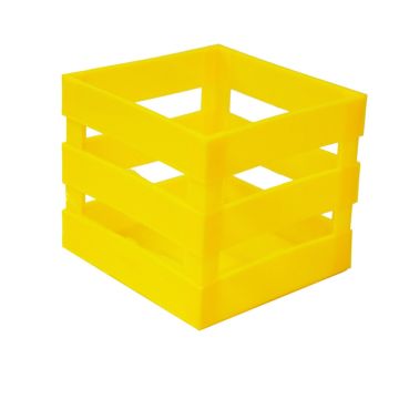Huacal de Plástico Amarillo 10X10