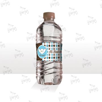 Etiqueta Agua Bautizo Paloma Azul