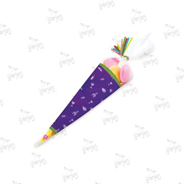 Conos Elementos Primera Comunión Morado