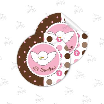 Stickers Para Fiestas Agradecimiento Rosa