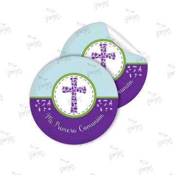 Stickers Para Fiestas Agradecimiento Beige