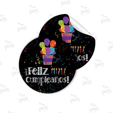 Stickers Para Fiestas Agradecimiento Multicolor