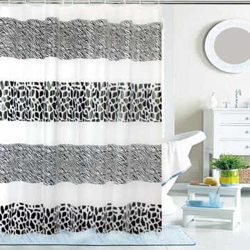 Cortina de Baño Bani Peva Estampada Negro Zebra