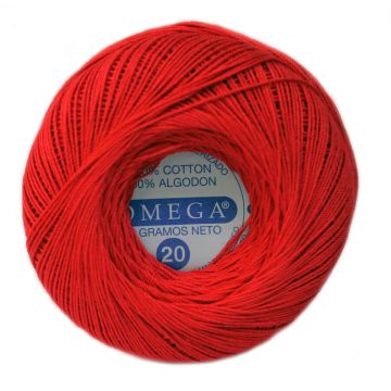 Hilo Crochet #20 color Rojo Caja de 12 pzs