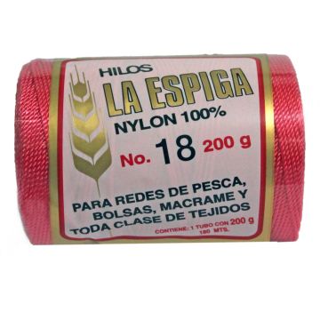 Hilo Nylon #18 color Rosa Mexicano Paquete de 4 pzs