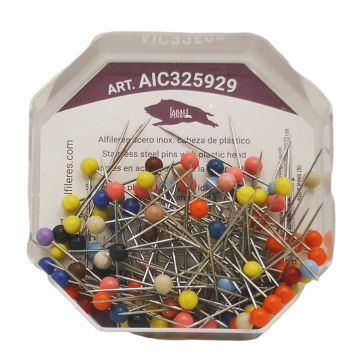 Alfiler de Acero Inoxidable Surtido 32 mm con cabeza de plástico
