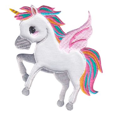 Aplicación Bordada Unicornio Volando