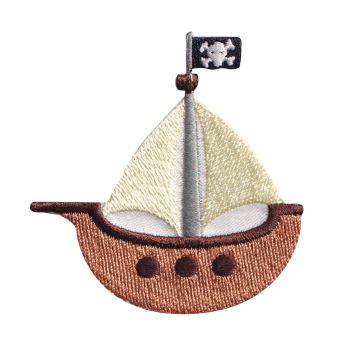Aplicación Bordada Barco Pirata