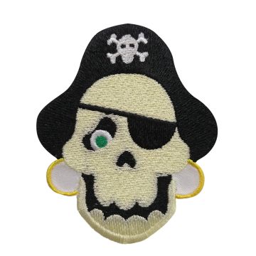 Aplicación Bordada Calavera Pirata
