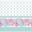 Micro Fibra Estampado Cenefa Floral Verde Agua