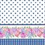 Micro Fibra Estampado Cenefa Floral Azul Rey