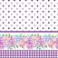 Micro Fibra Estampado Cenefa Floral Morado Lila