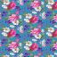 Silky Estampado 1.10 Flor Grande Azul Turqueza