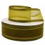 Listón de Organza con Orilla Metálica Verde Olivo-Oro #9