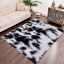 Tapete de Área Decorativo Faux Fur Fuffy Negro Animal Print Mediano