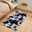 Tapete de Área Decorativo Faux Fur Fuffy Negro Animal Print Chico