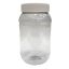 Tarro de Pet Transparente Con Tapa Blanca Redondo 500 ml