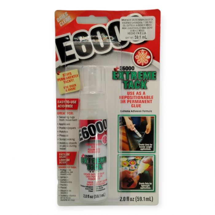 Pegamento E6000 Extreme Tack 59.1 ml  ✓ Mercería y Manualidades Parisina