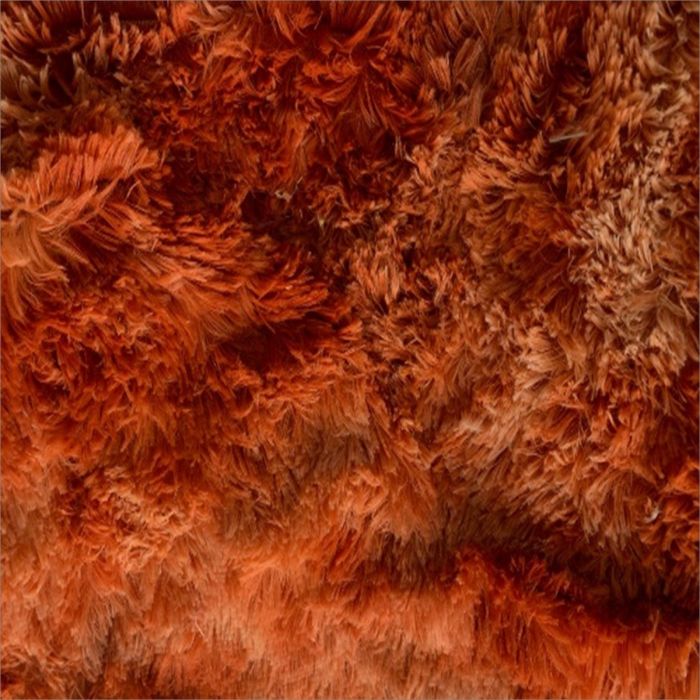 Por Metro Tela Peluche Parisina Peluche Pelo Largo Blanco/Naranja