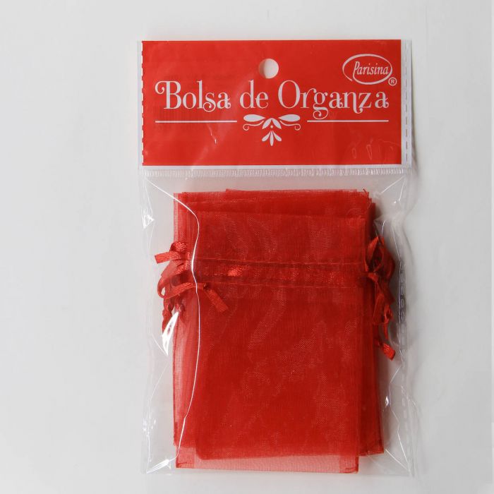 Bolsa de Organza Parisina Rojo 7.5 x 10 cm