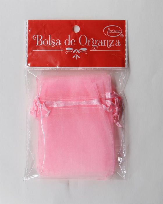 Bolsa de Organza Parisina Rosa 9 x 12 cm