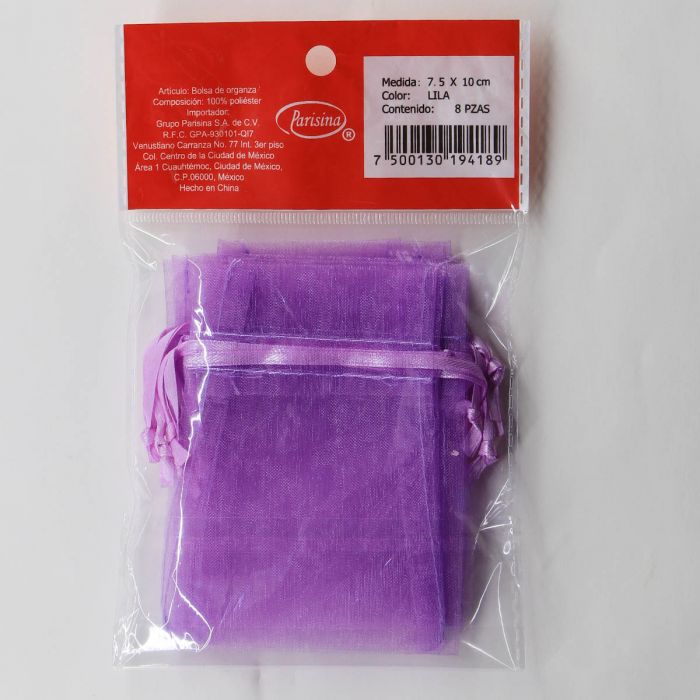 Bolsa de Organza Parisina Lila x 10 cm Parisina©